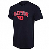 Dayton Flyers Mid Size Arch Over Logo WEM T-Shirt - Navy Blue,baseball caps,new era cap wholesale,wholesale hats
